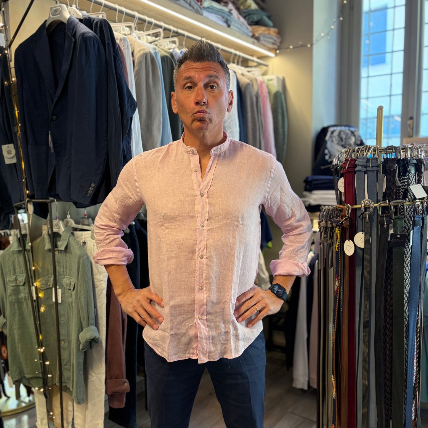 MOU KOREANA - camicia lino sartoriale koreana