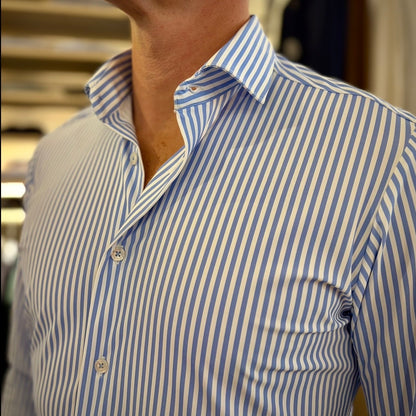 TOP PLAYER PROFESSIONAL RIGHE LARGHE – camicia eco anti-stiro a righe