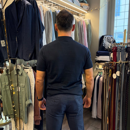TREZEGUET - polo in maglia sartoriale scollo V