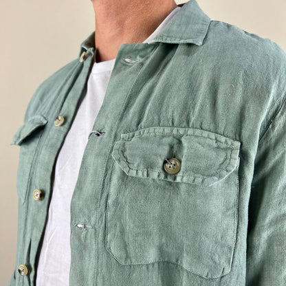 PANAREA – camicia lino sahariana sartoriale