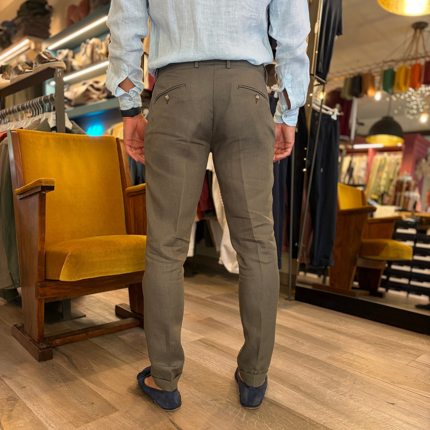 MOU - pantalone lino sartoriale