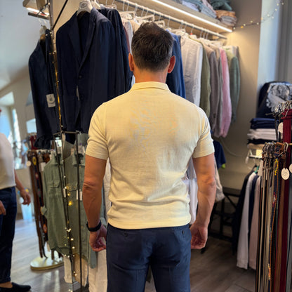 TREZEGUET - polo in maglia sartoriale scollo V