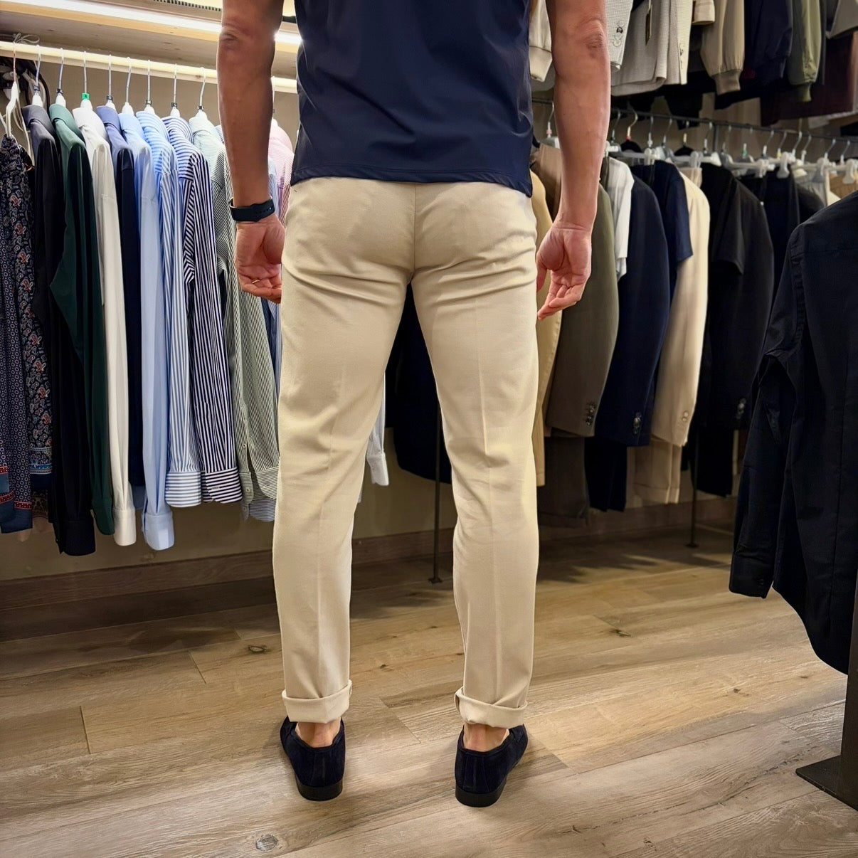 CESAR LIGHT – pantalone chino nido d’ape sartoriale