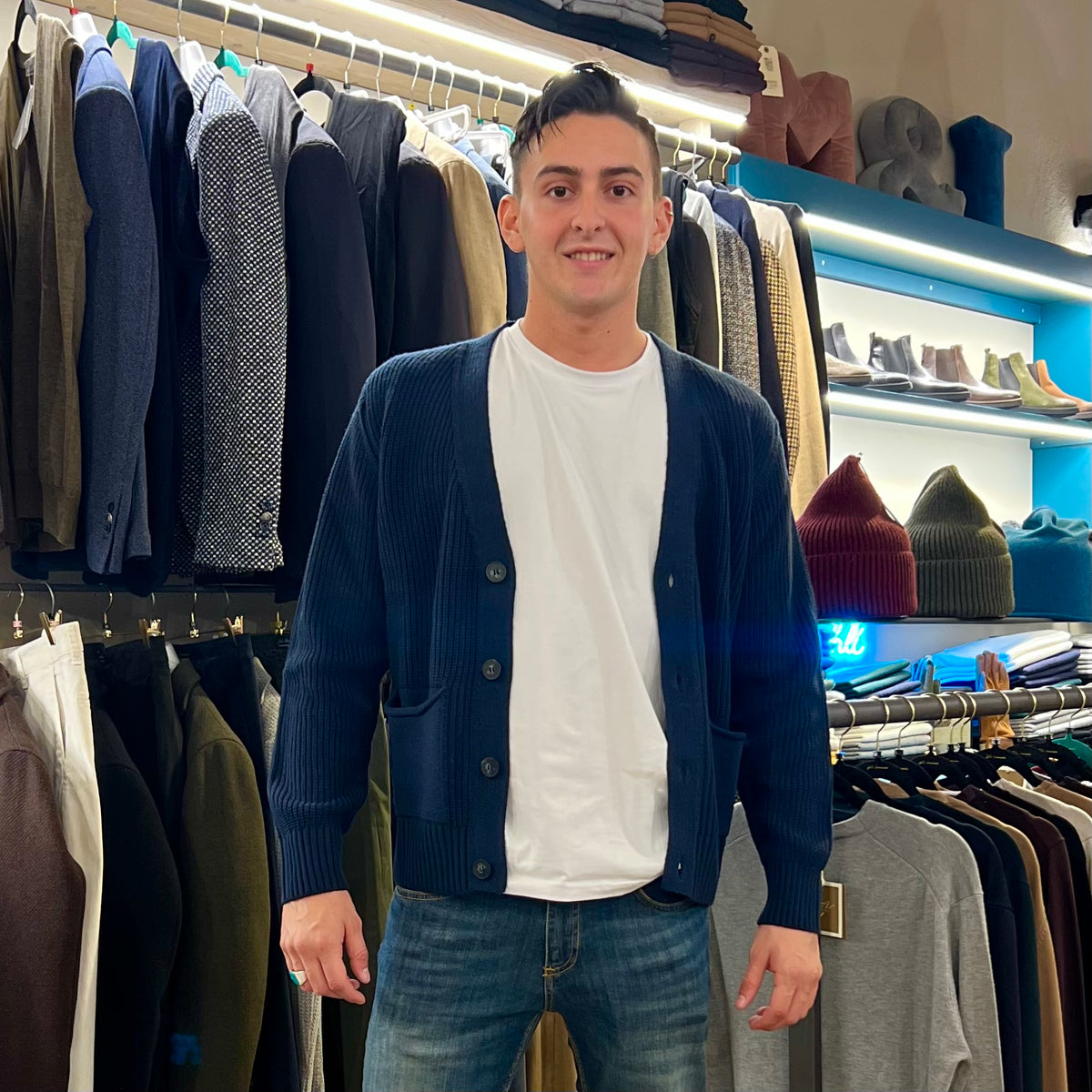RICHARD – cardigan in maglia sartoriale