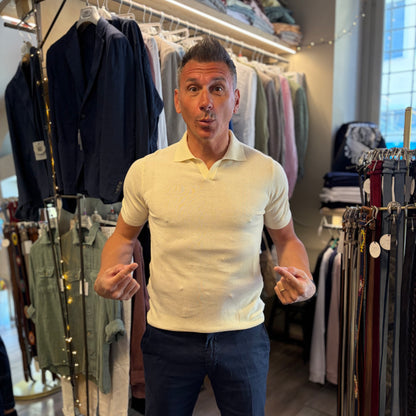 TREZEGUET - polo in maglia sartoriale scollo V