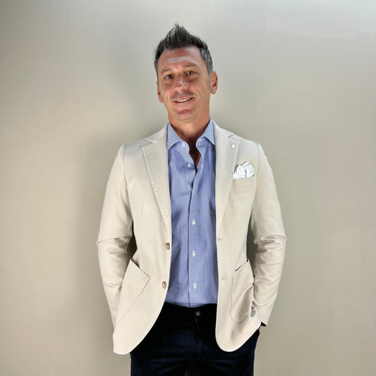 MALDINI  – giacca punto milano sartoriale crema