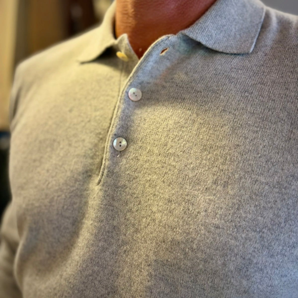 SHEVA - polo manica lunga cashmere sartoriale