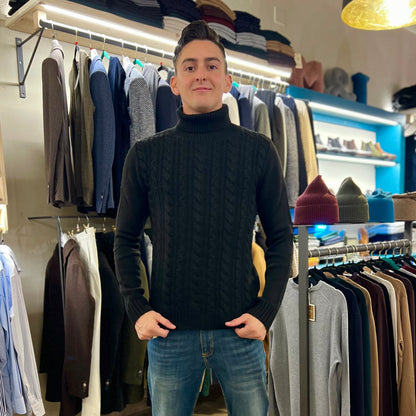 BUFFON – maglione collo alto trecciato