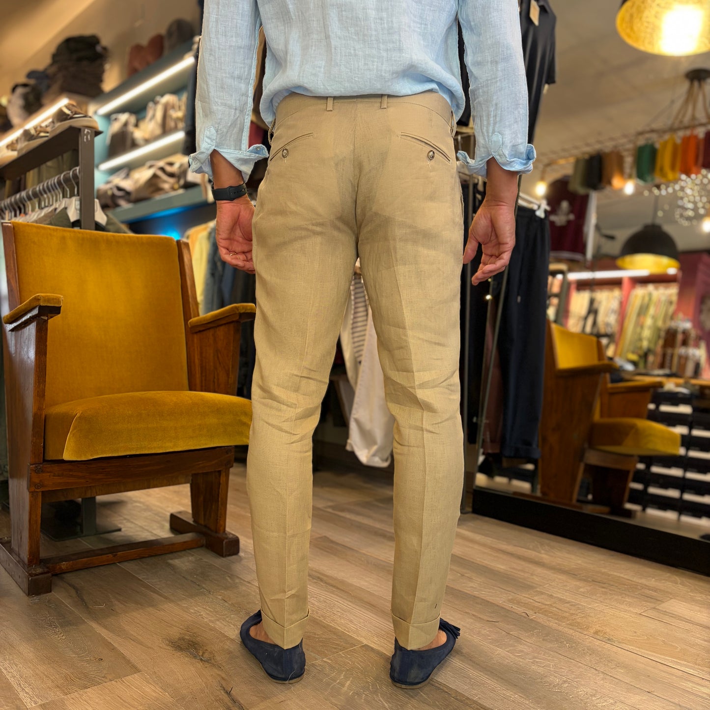 MOU - pantalone lino sartoriale
