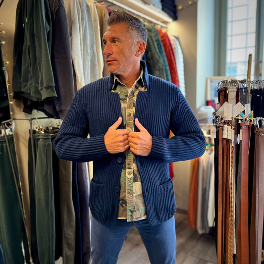 PLATINI – giacca in maglia sartoriale