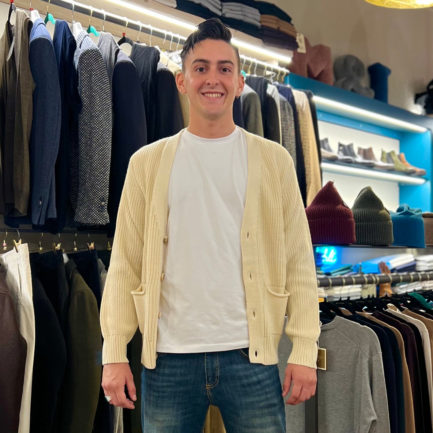 RICHARD – cardigan in maglia sartoriale