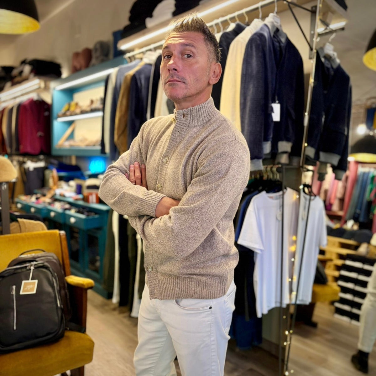 DEL PIERO – cardigan lana sartoriale