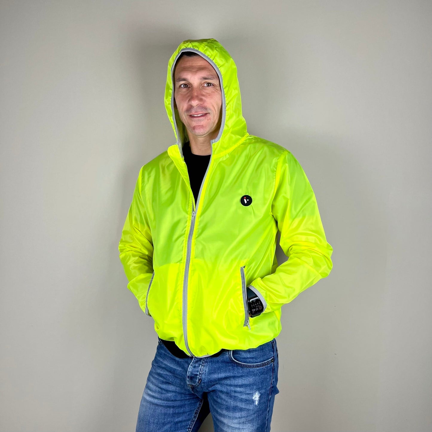 WIND - giacca a vento giallo fluo