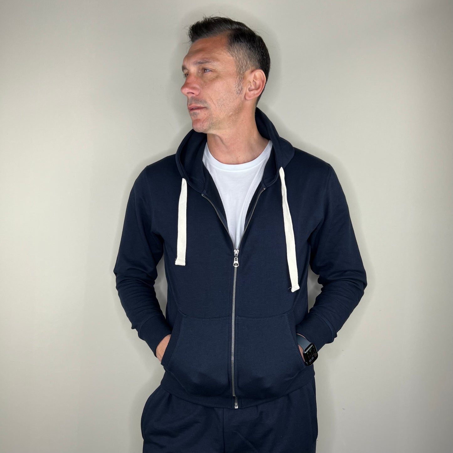 JONES - felpa cappuccio leggera zip