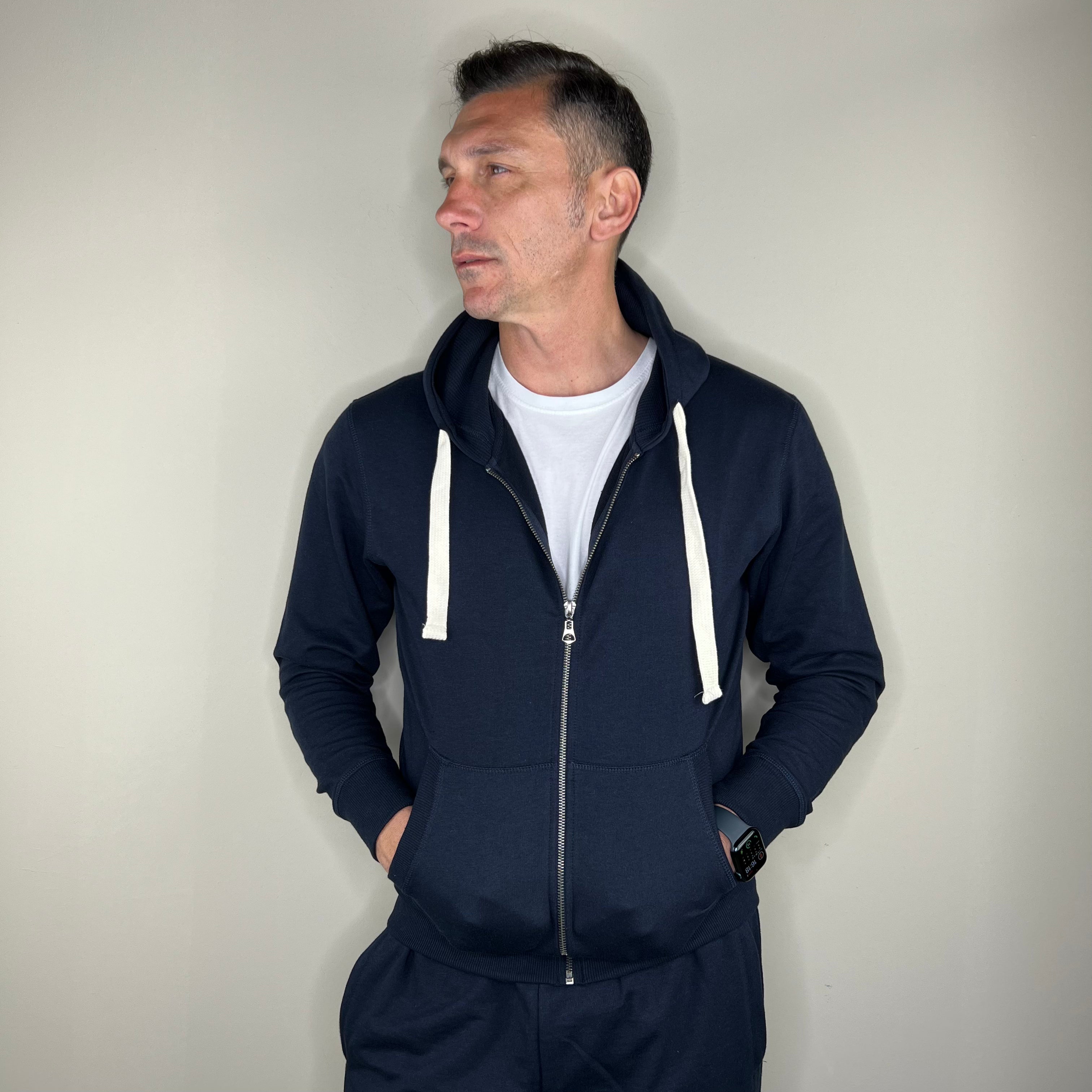 JONES - felpa cappuccio leggera zip