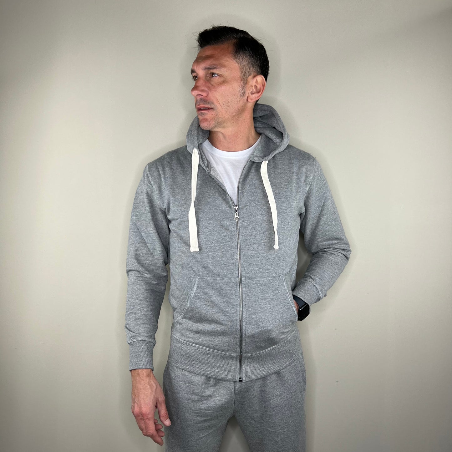 JONES - felpa cappuccio leggera zip
