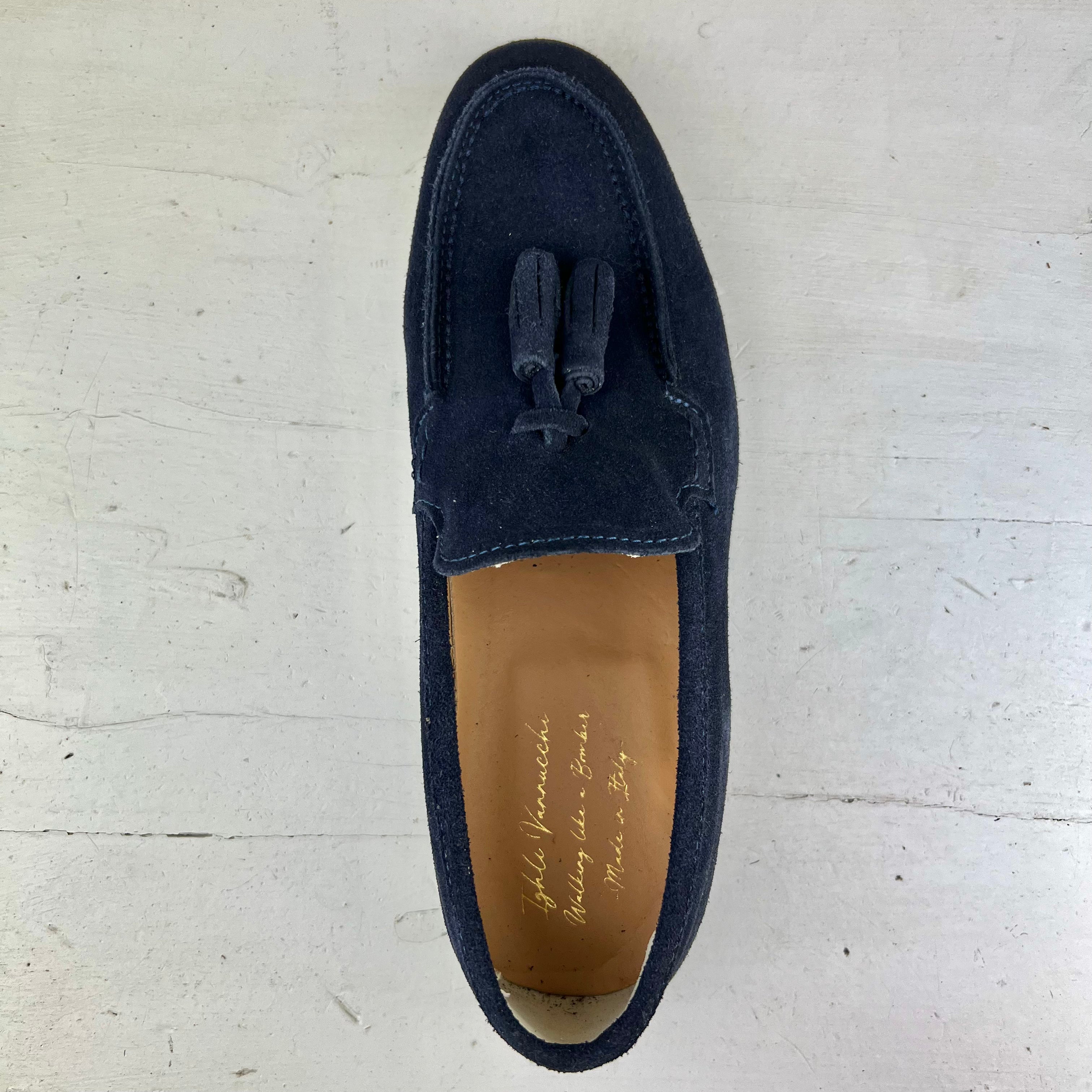 LIONEL – mocassino camoscio con nappine