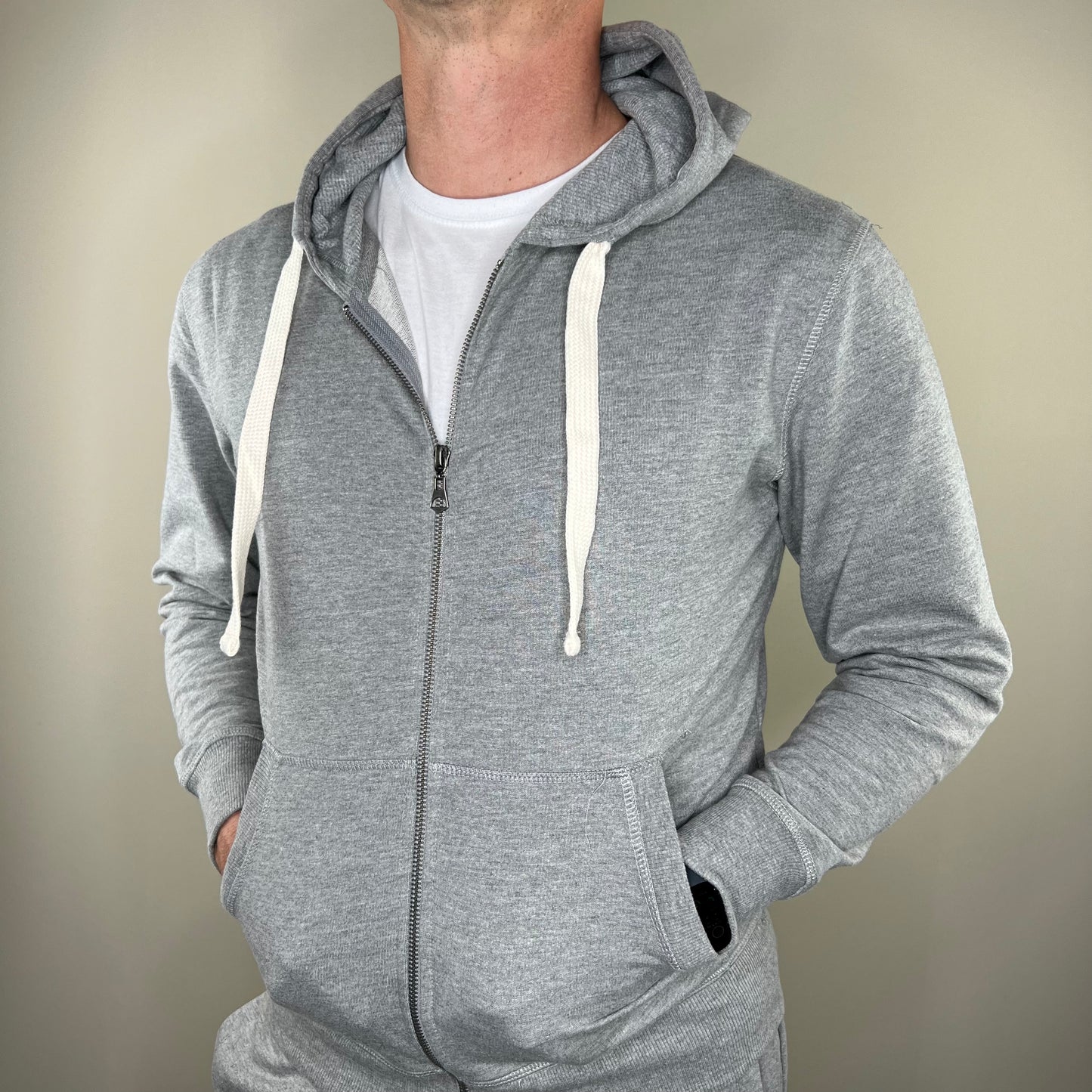 JONES - felpa cappuccio leggera zip